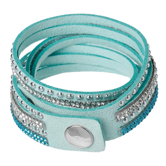 2/$26 Faux Suede Velvet Slake Wrap Bracelet - Picture 3 of 3